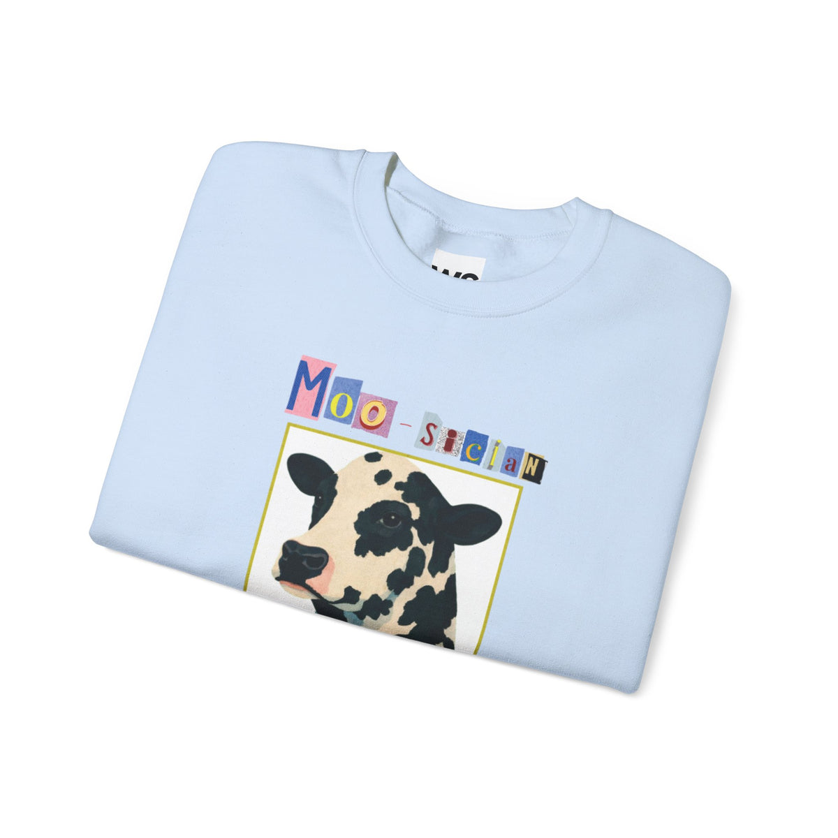Cow Playing Accordion Crewneck, Retro Animal Music Sweatshirt