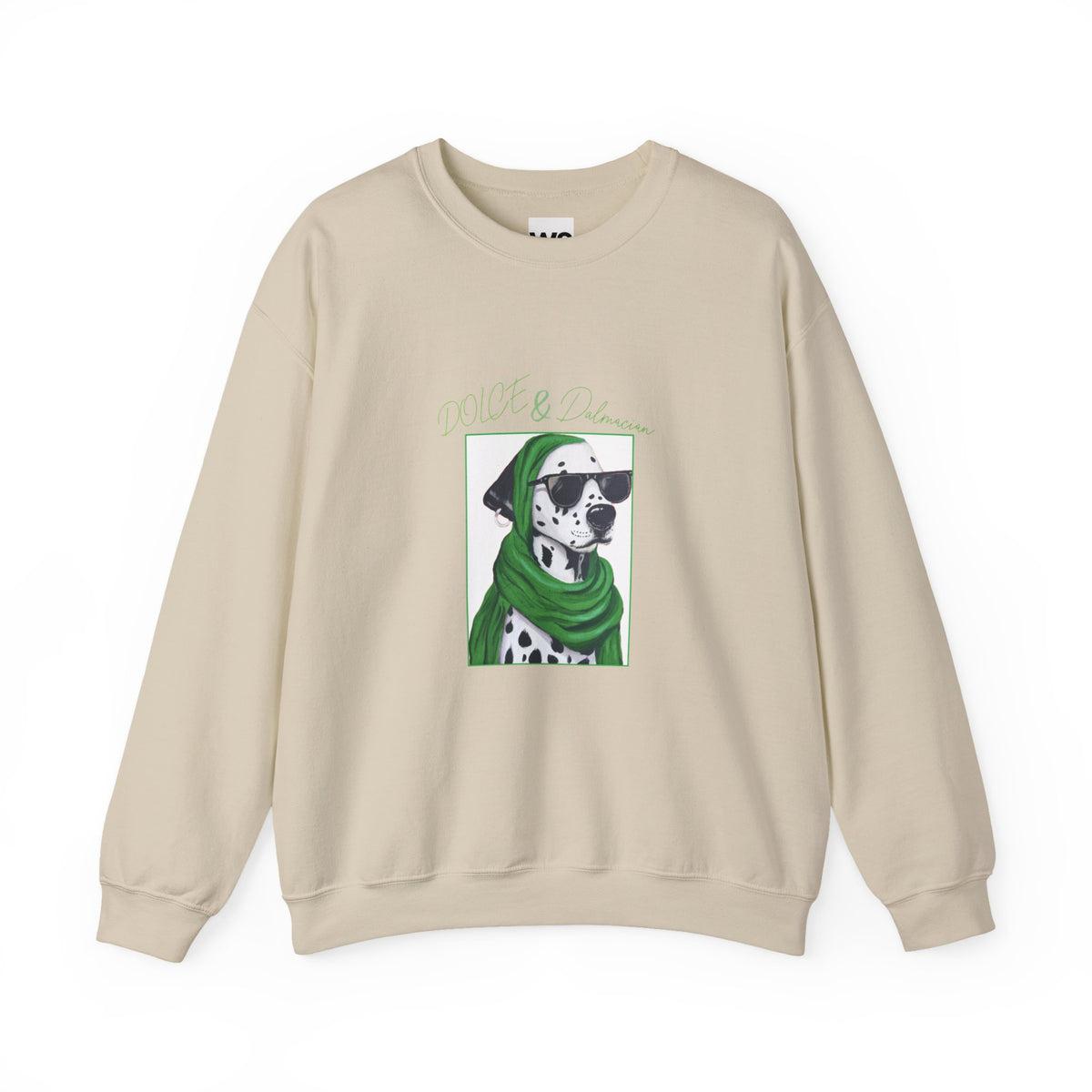 Dalmatian in Green Scarf sweatshirt | Dog Portrait, Winter Cozy