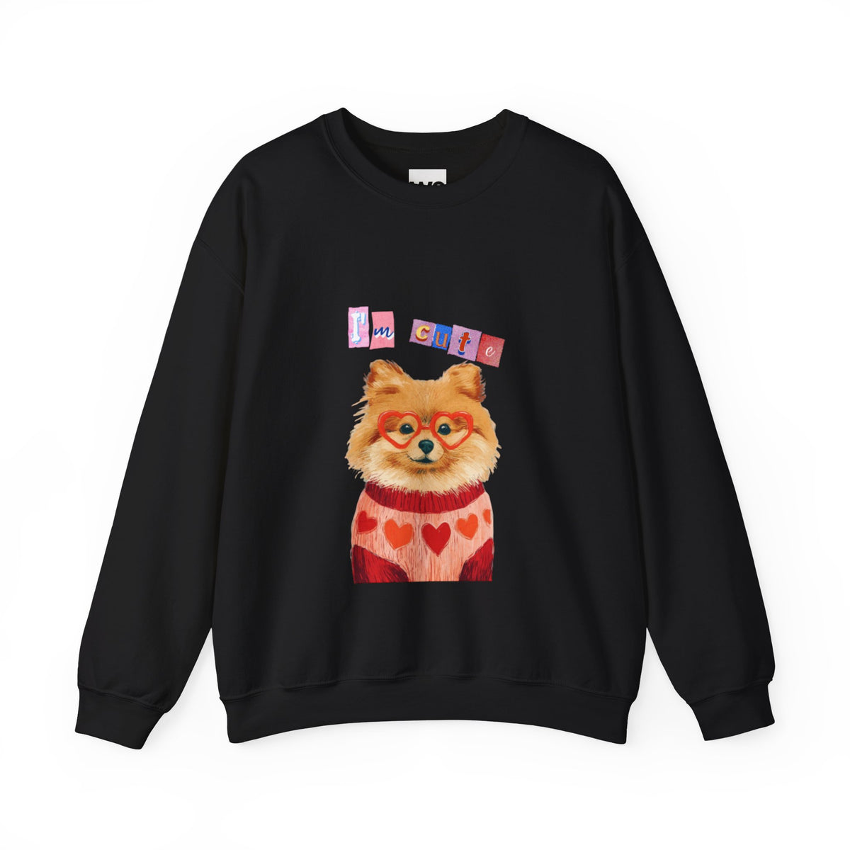 Pomeranian in Heart Sweater crewneck sweatshirt | Cute Dog Portrait