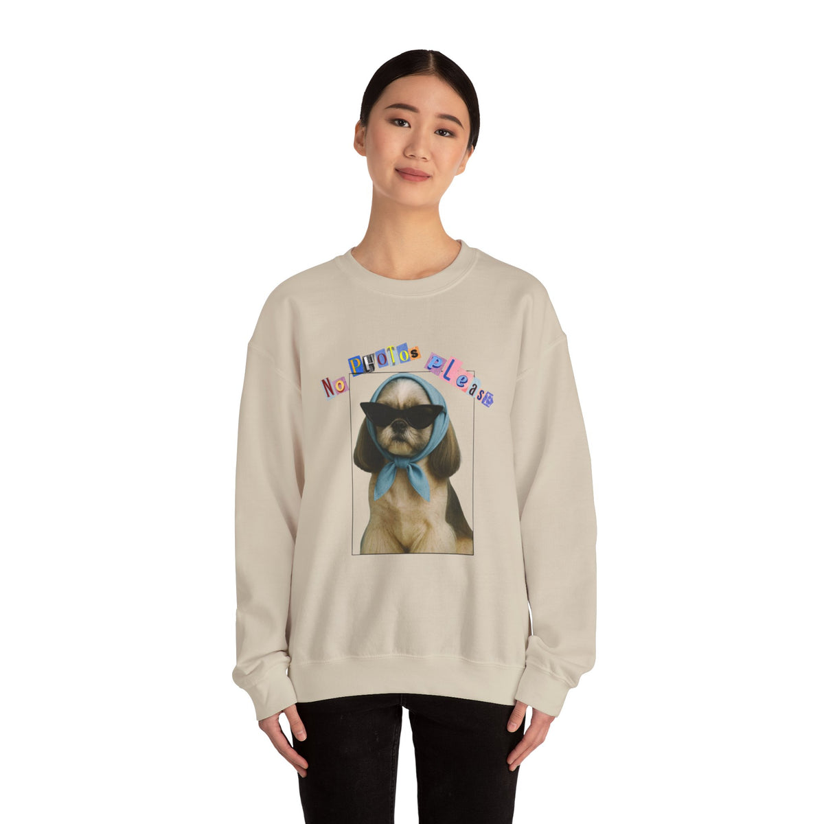 Cool Puppy with Sunglasses sweatshirt | Cute Dog Photo Crewneck
