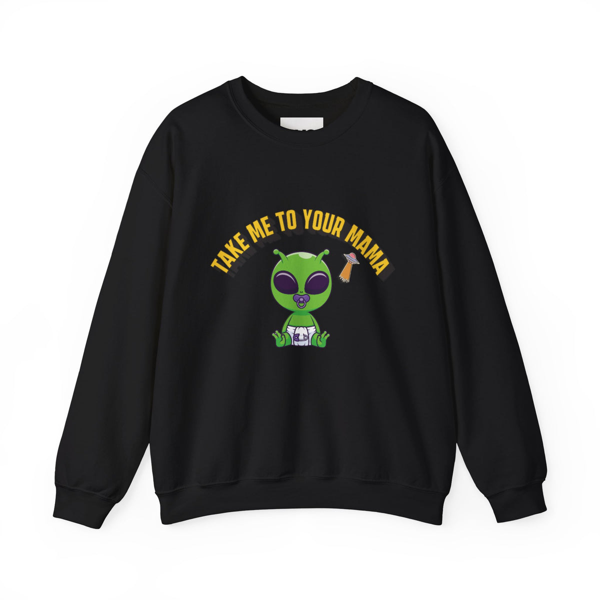 Alien Holding Mama Mug, Crewneck Sweatshirt | Cute Green Alien Graphic