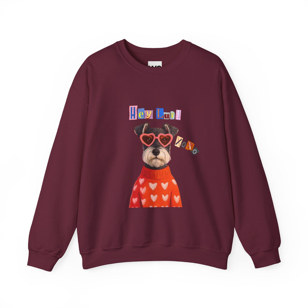 Heart Sweater Dog sweatshirt | Cute Pup with Heart Glasses, Valentine pet design