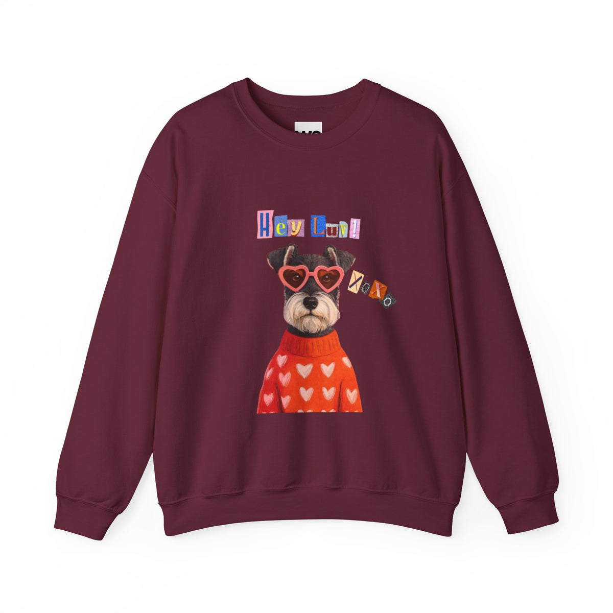 Heart Sweater Dog sweatshirt | Cute Pup with Heart Glasses, Valentine pet design