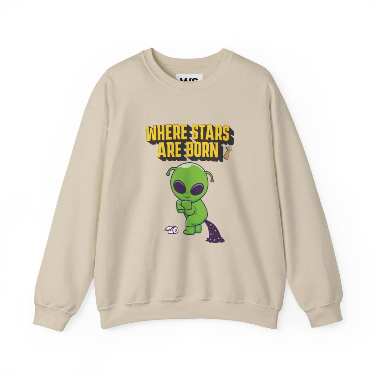 Where Stars Are Born alien illustration Sweatshirt | cute green alien