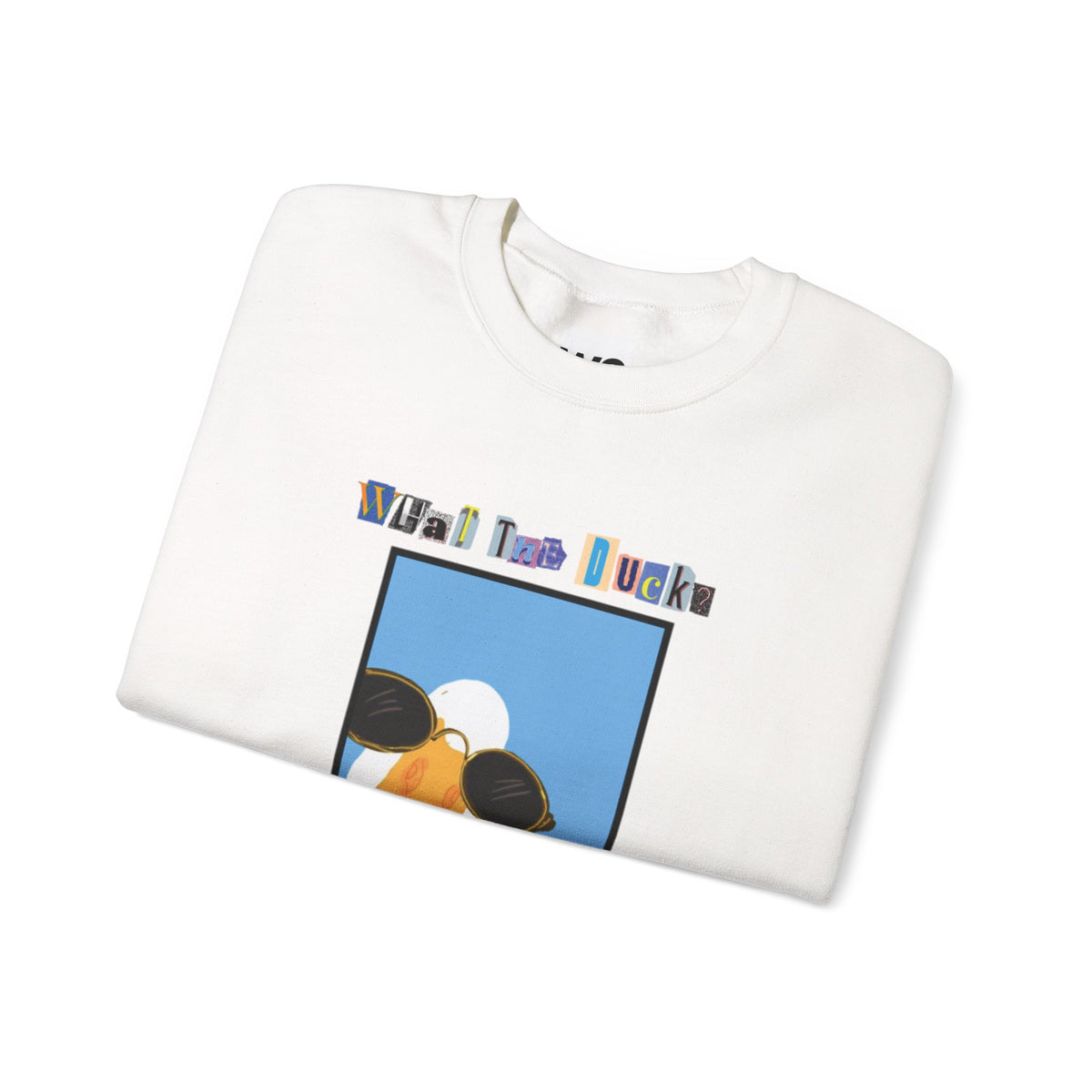 Cool Sunglasses Duck Crewneck Sweatshirt | Fun Cartoon Bird Design