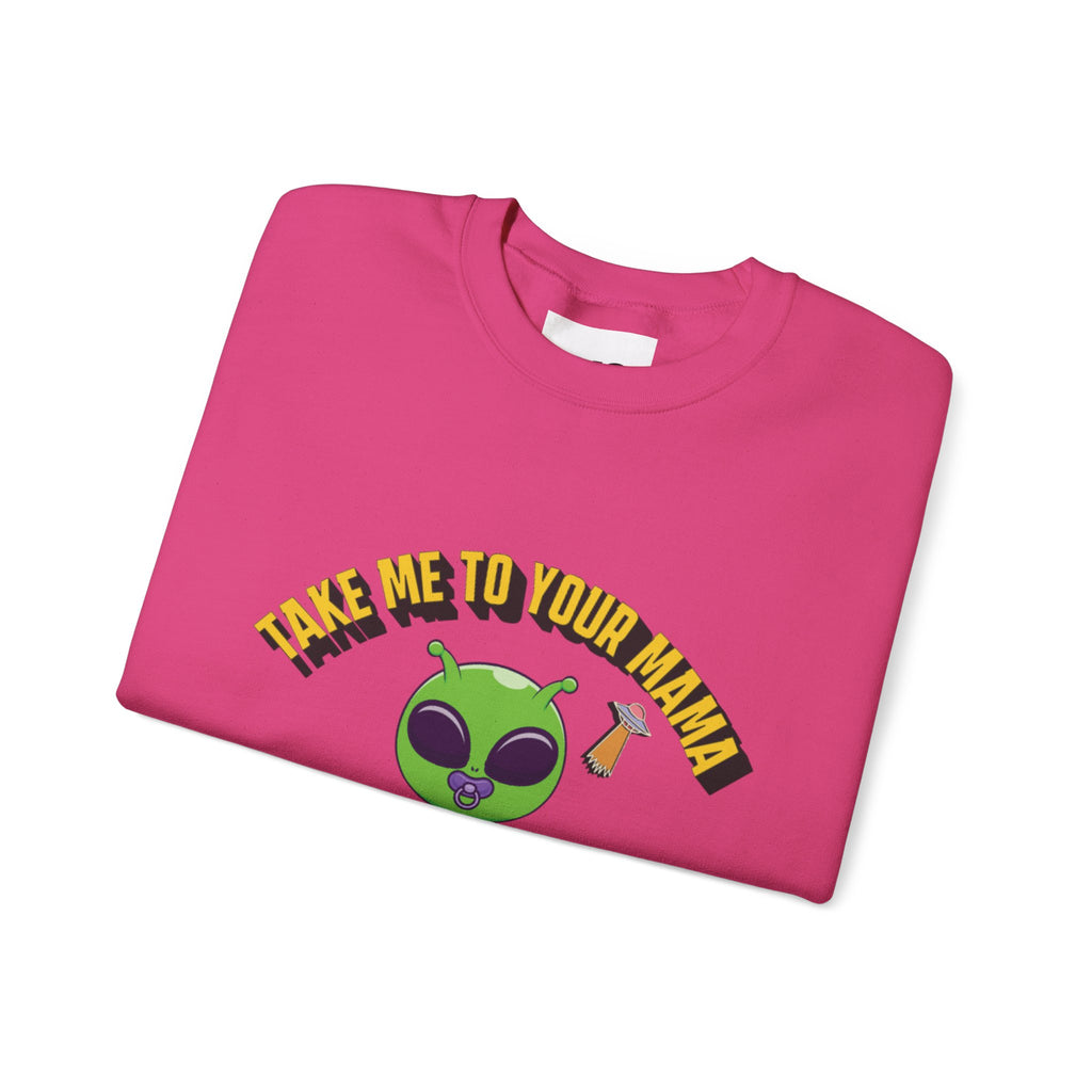 Alien Holding Mama Mug, Crewneck Sweatshirt | Cute Green Alien Graphic