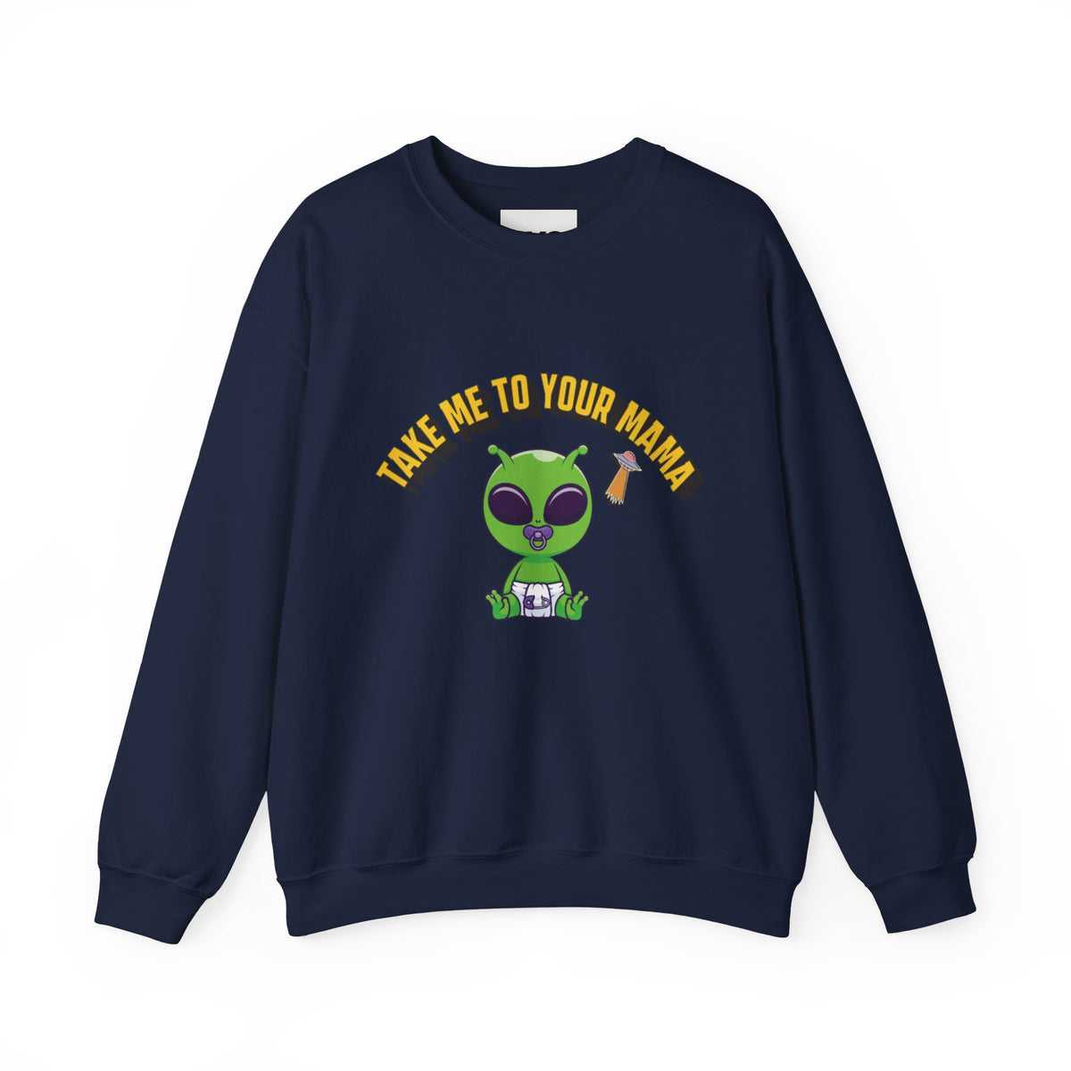 Alien Holding Mama Mug, Crewneck Sweatshirt | Cute Green Alien Graphic