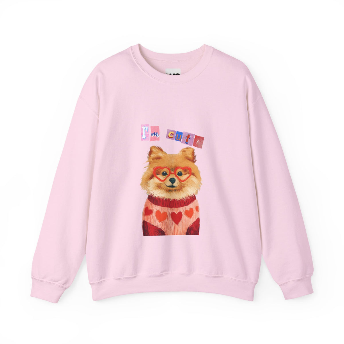 Pomeranian in Heart Sweater crewneck sweatshirt | Cute Dog Portrait
