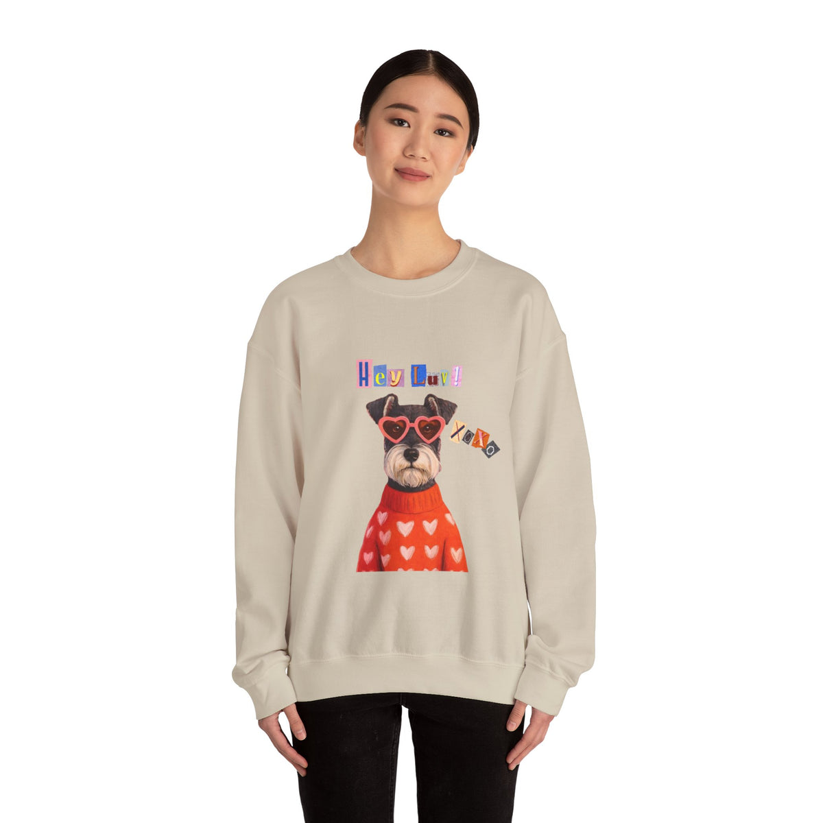 Heart Sweater Dog sweatshirt | Cute Pup with Heart Glasses, Valentine pet design