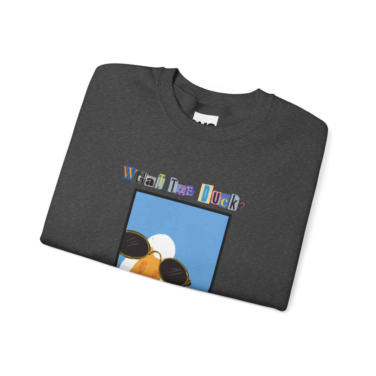 Cool Sunglasses Duck Crewneck Sweatshirt | Fun Cartoon Bird Design