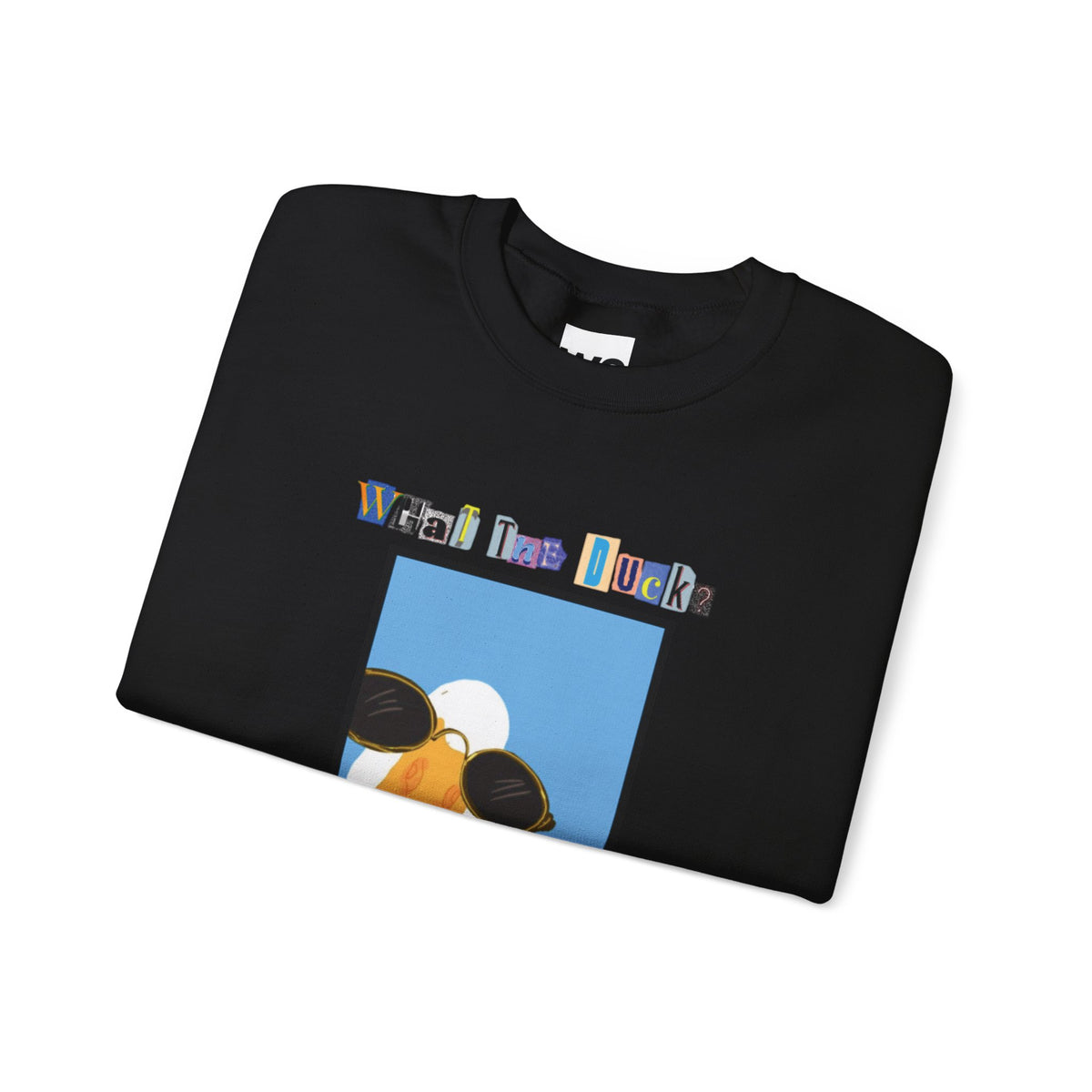 Cool Sunglasses Duck Crewneck Sweatshirt | Fun Cartoon Bird Design