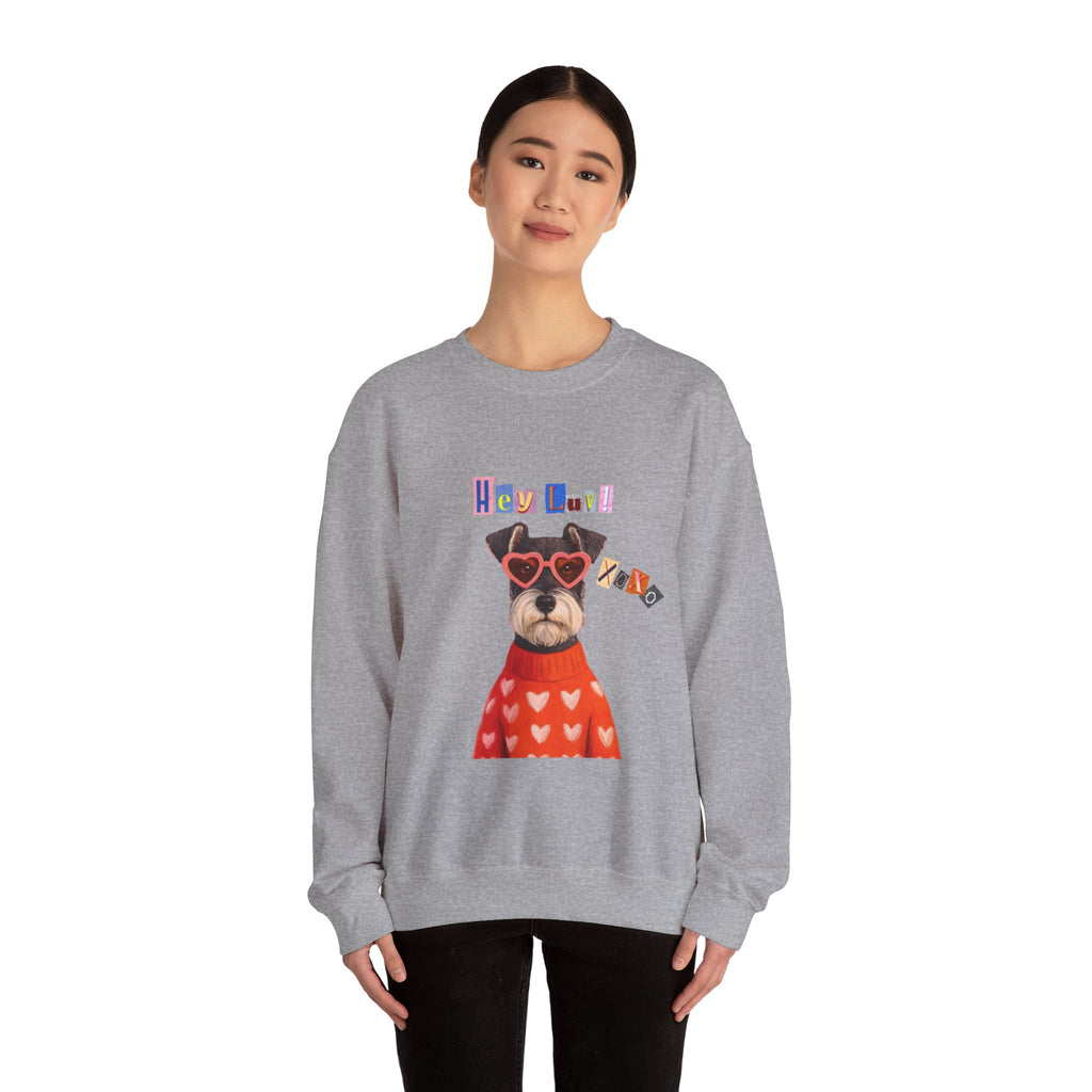 Heart Sweater Dog sweatshirt | Cute Pup with Heart Glasses, Valentine pet design