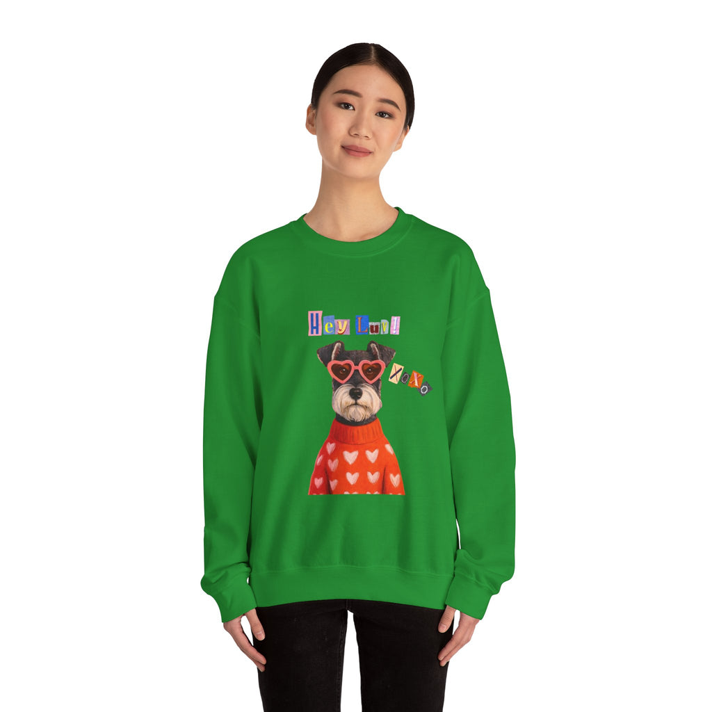 Heart Sweater Dog sweatshirt | Cute Pup with Heart Glasses, Valentine pet design