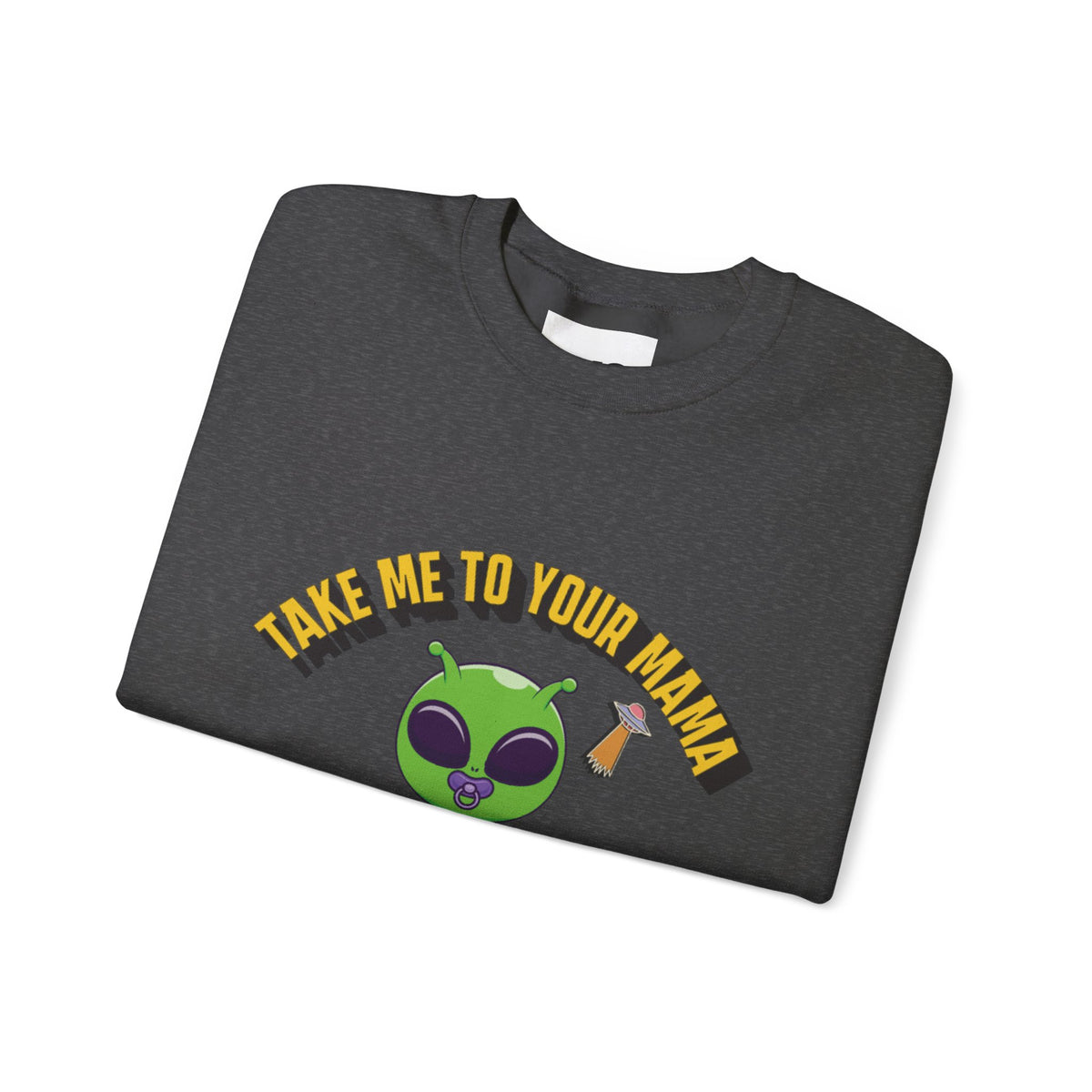 Alien Holding Mama Mug, Crewneck Sweatshirt | Cute Green Alien Graphic