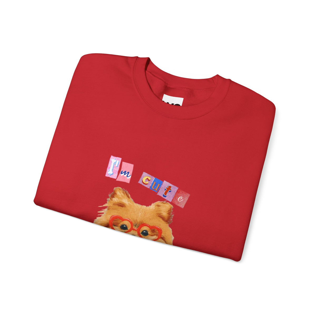 Pomeranian in Heart Sweater crewneck sweatshirt | Cute Dog Portrait