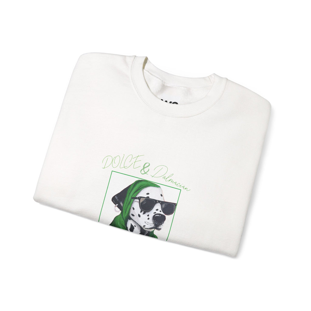 Dalmatian in Green Scarf sweatshirt | Dog Portrait, Winter Cozy