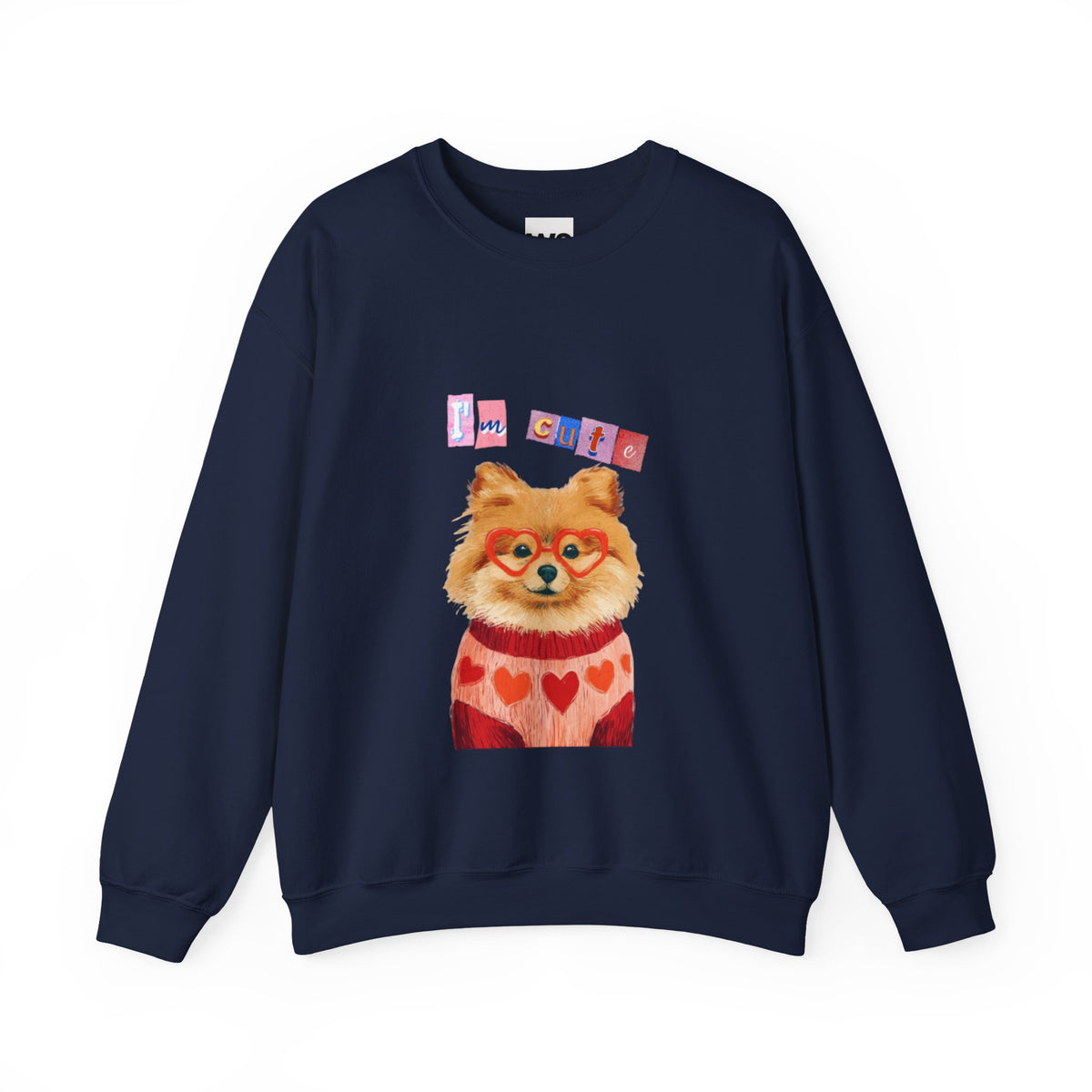 Pomeranian in Heart Sweater crewneck sweatshirt | Cute Dog Portrait