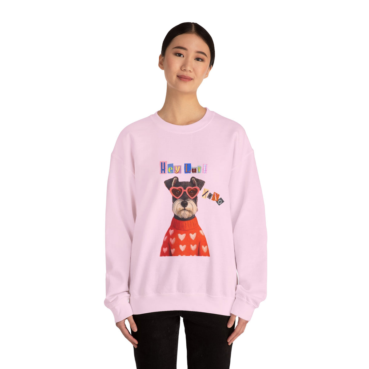 Heart Sweater Dog sweatshirt | Cute Pup with Heart Glasses, Valentine pet design