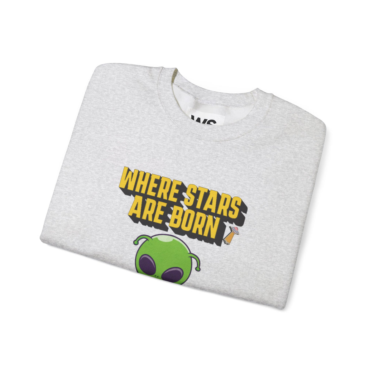 Where Stars Are Born alien illustration Sweatshirt | cute green alien