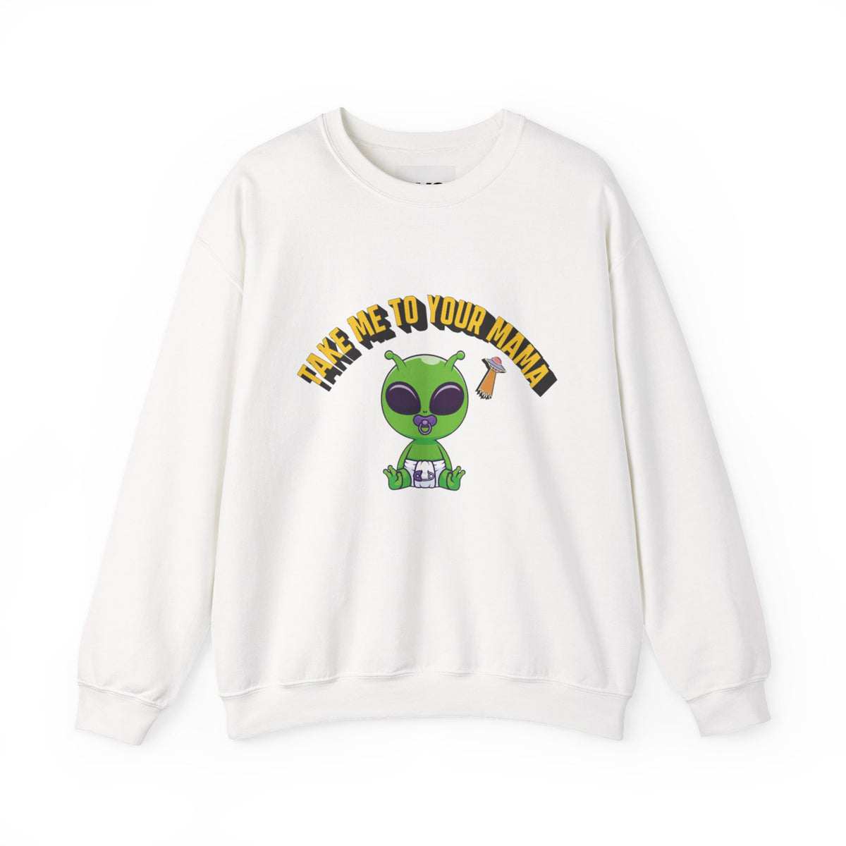 Alien Holding Mama Mug, Crewneck Sweatshirt | Cute Green Alien Graphic