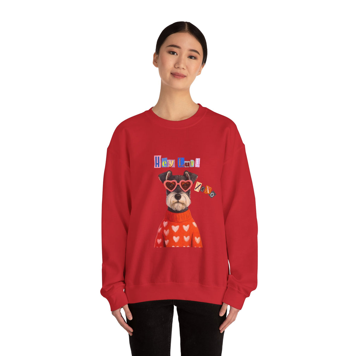 Heart Sweater Dog sweatshirt | Cute Pup with Heart Glasses, Valentine pet design