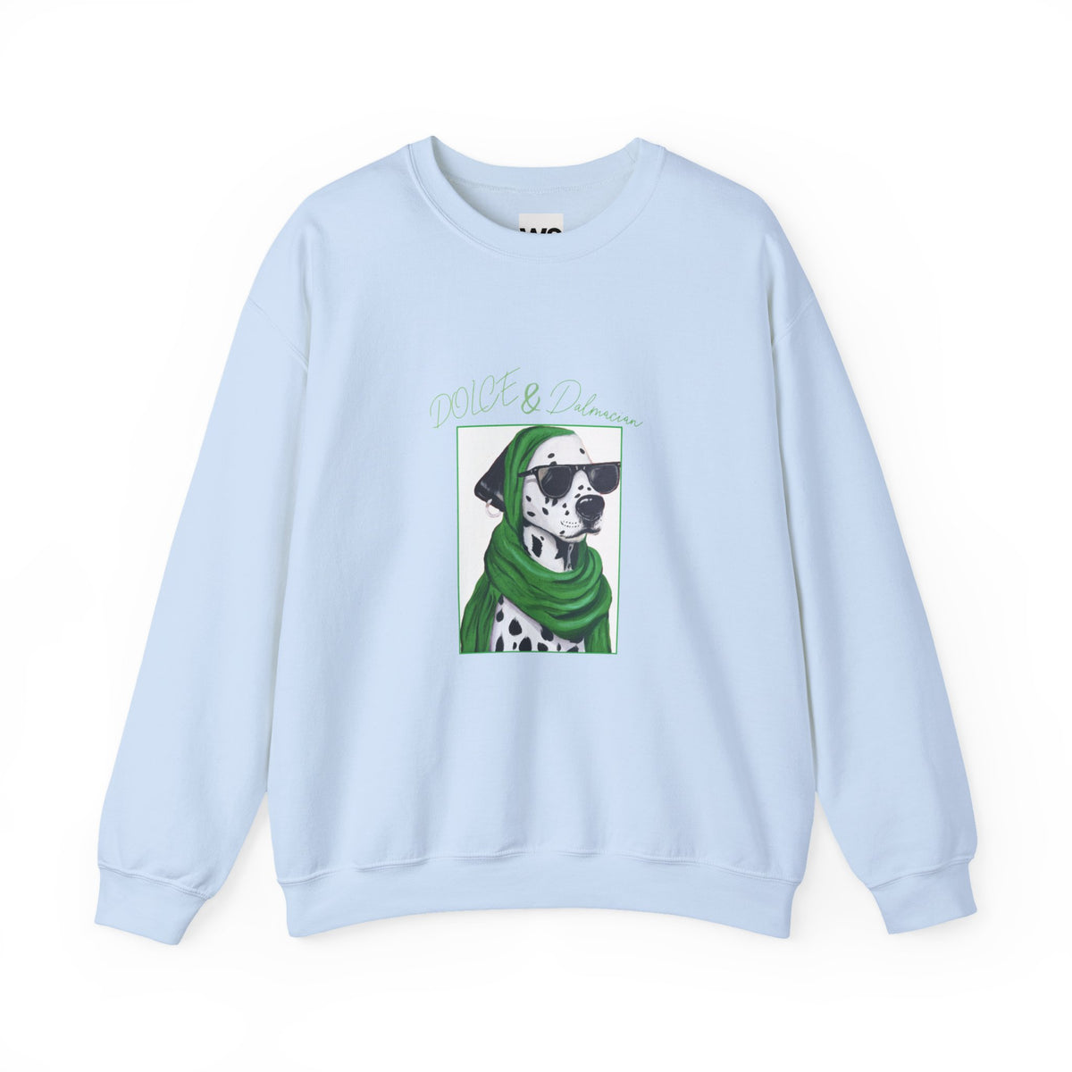 Dalmatian in Green Scarf sweatshirt | Dog Portrait, Winter Cozy