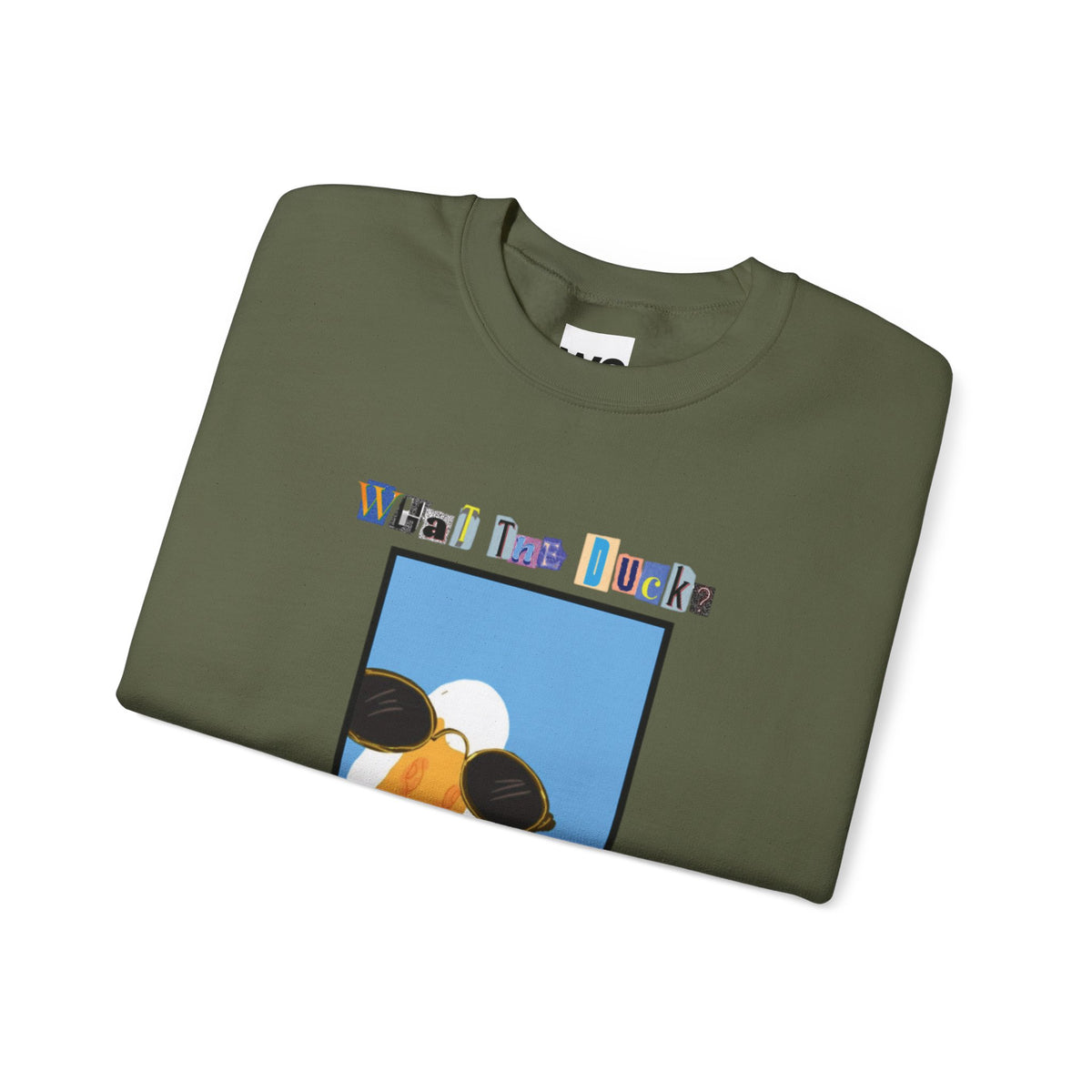 Cool Sunglasses Duck Crewneck Sweatshirt | Fun Cartoon Bird Design