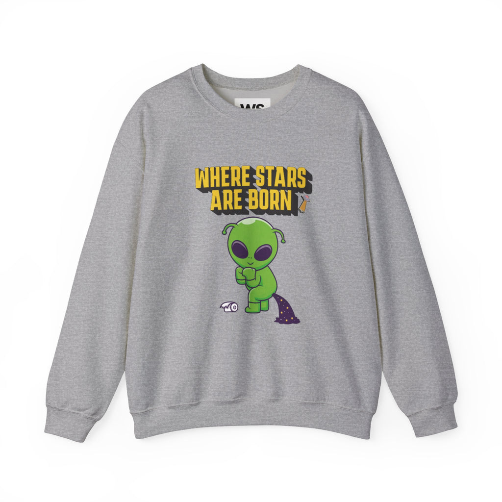 Where Stars Are Born alien illustration Sweatshirt | cute green alien