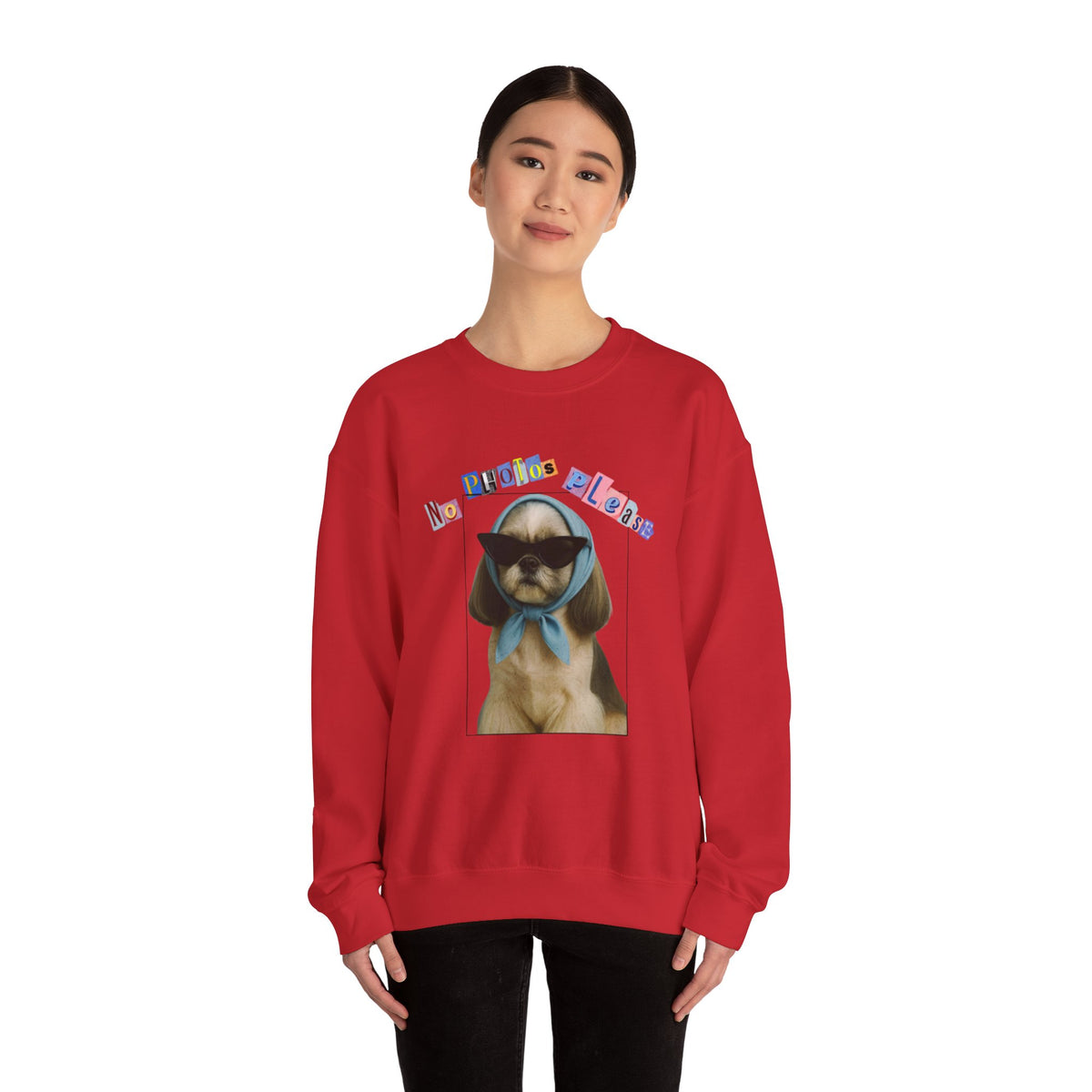 Cool Puppy with Sunglasses sweatshirt | Cute Dog Photo Crewneck