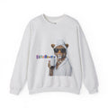 Leopard Spa Lounge with Coffee Crewneck Sweatshirt | Relaxed Animal Illustration