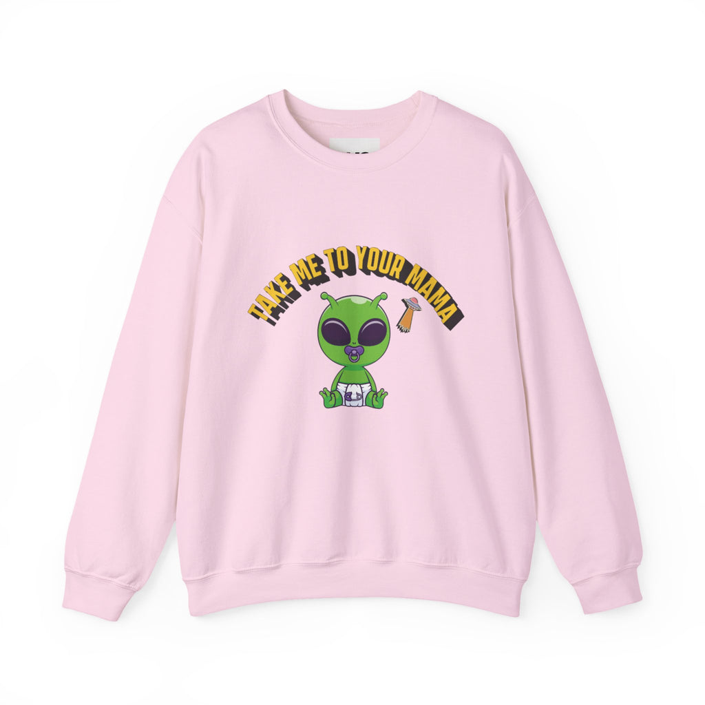Alien Holding Mama Mug, Crewneck Sweatshirt | Cute Green Alien Graphic