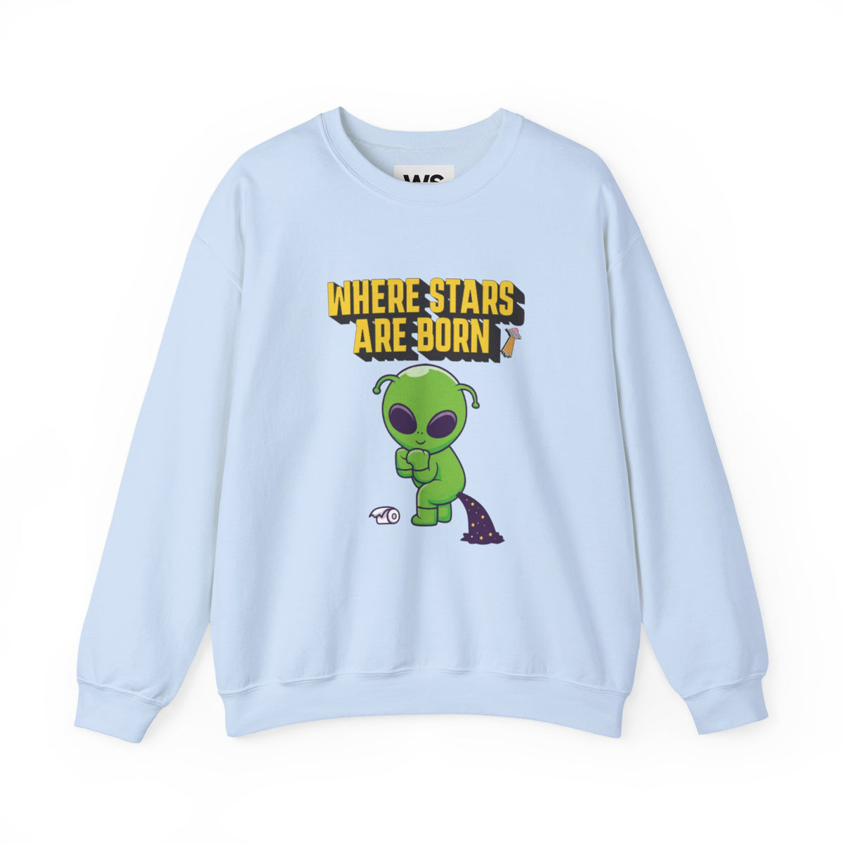 Where Stars Are Born alien illustration Sweatshirt | cute green alien