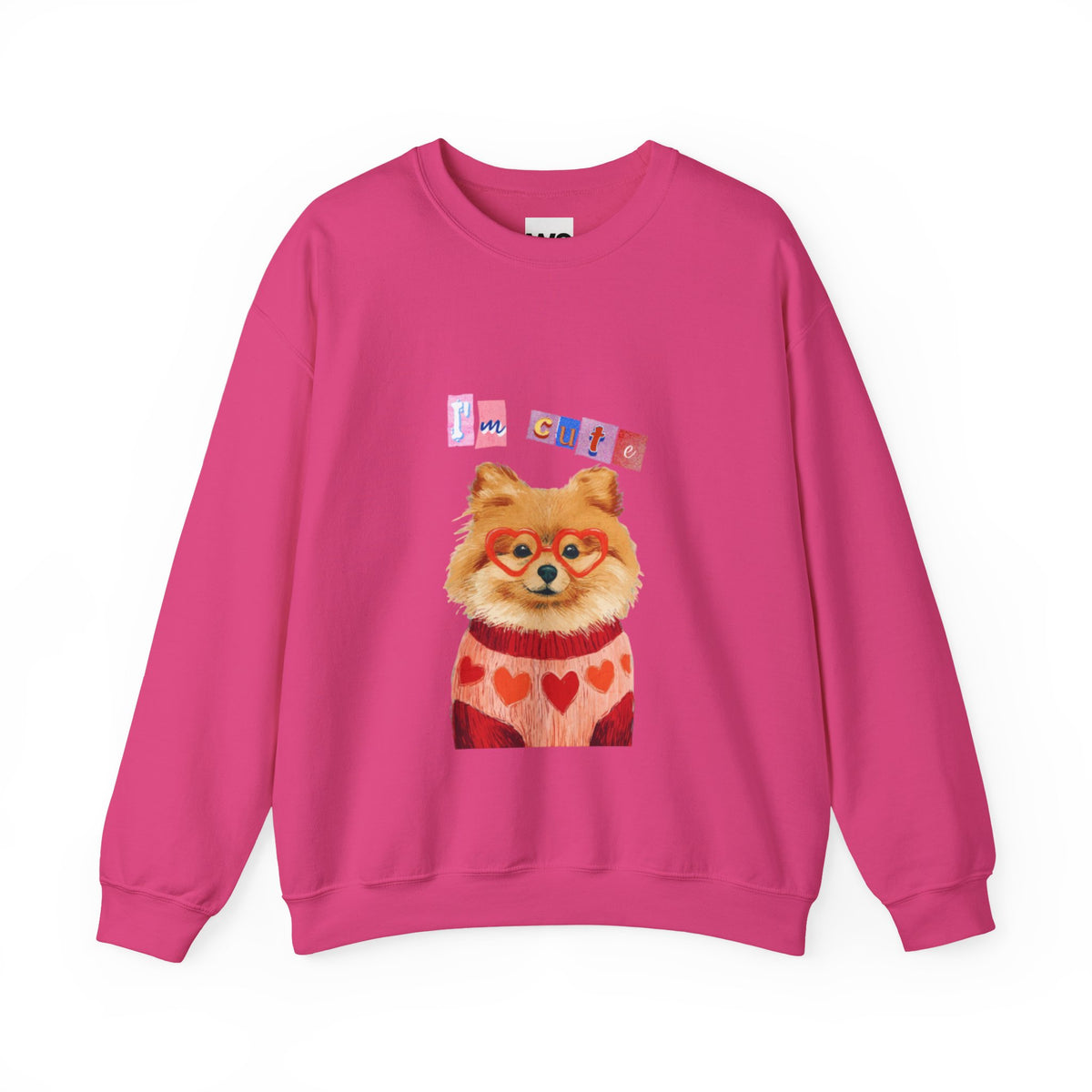 Pomeranian in Heart Sweater crewneck sweatshirt | Cute Dog Portrait
