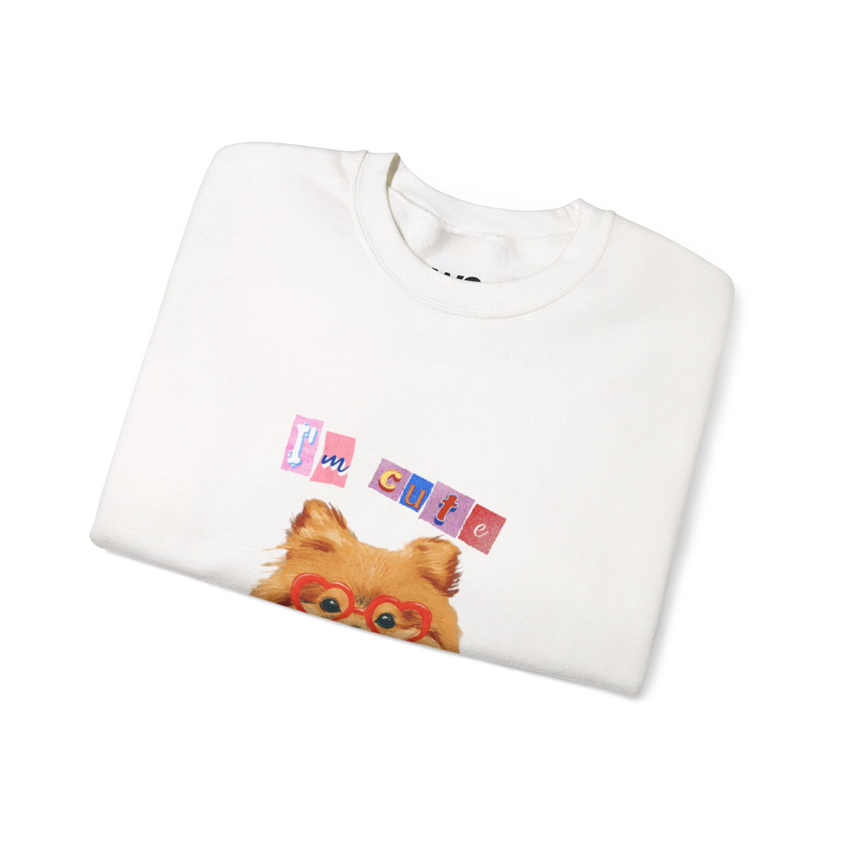 Pomeranian in Heart Sweater crewneck sweatshirt | Cute Dog Portrait