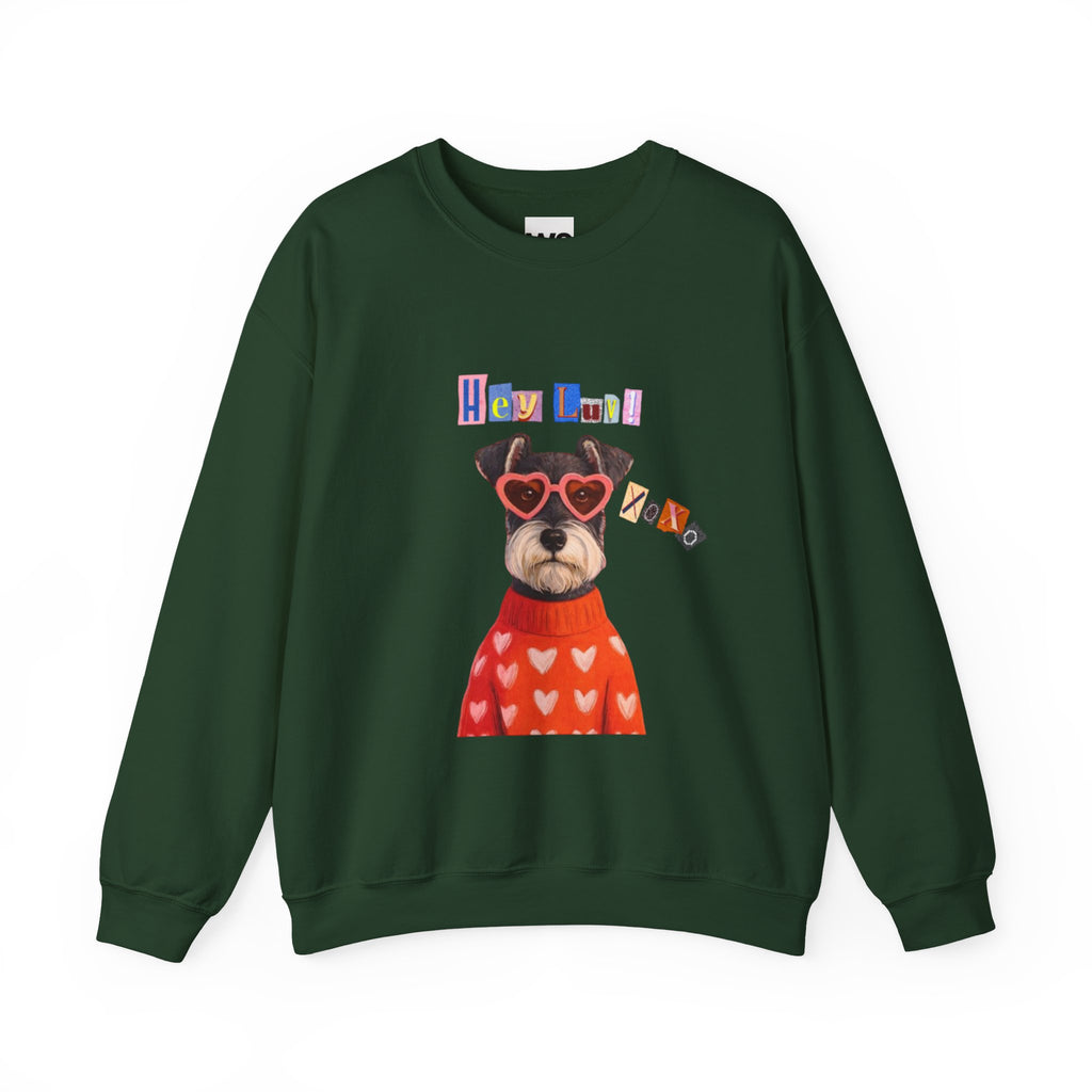 Heart Sweater Dog sweatshirt | Cute Pup with Heart Glasses, Valentine pet design