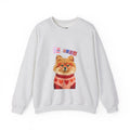 Pomeranian in Heart Sweater crewneck sweatshirt | Cute Dog Portrait