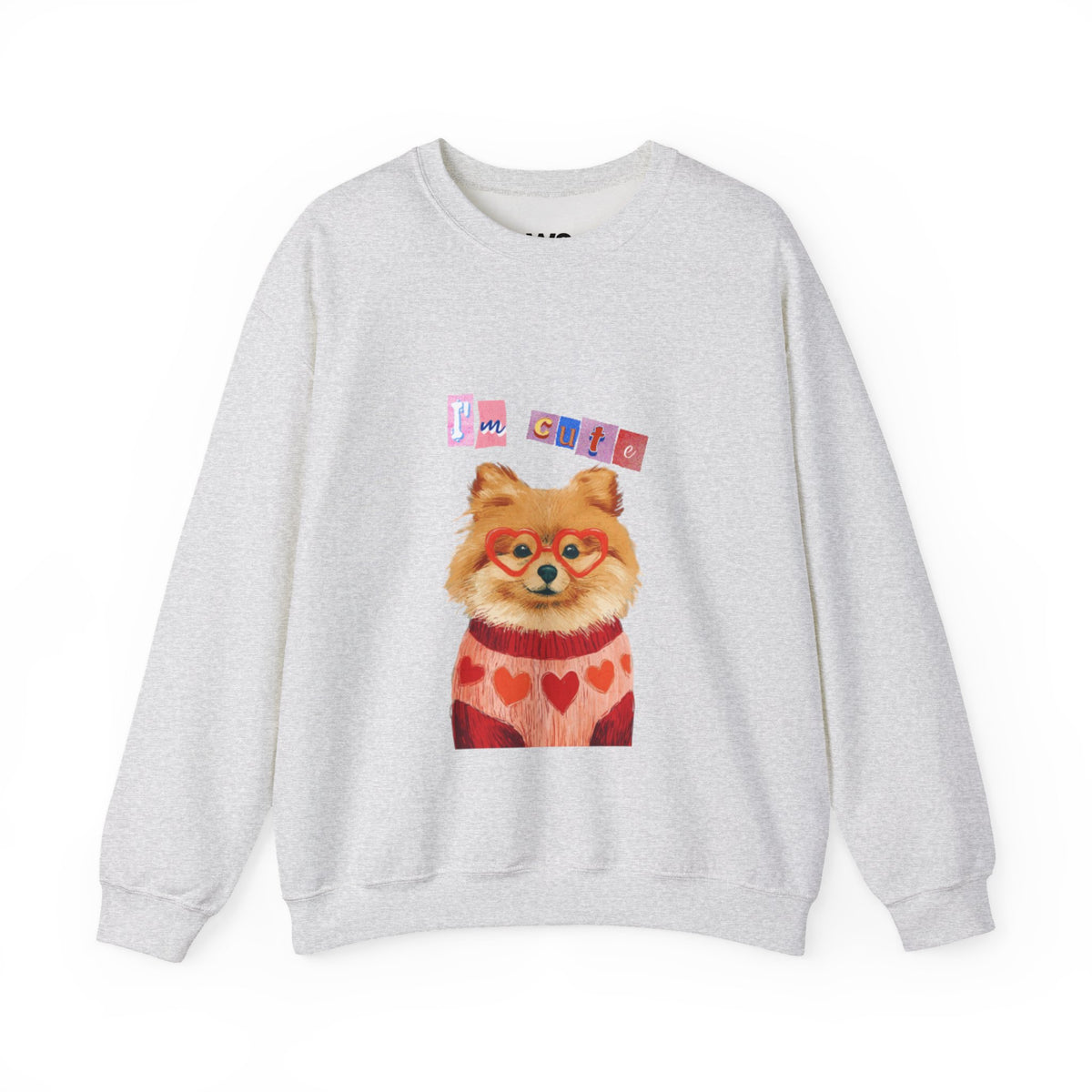 Pomeranian in Heart Sweater crewneck sweatshirt | Cute Dog Portrait