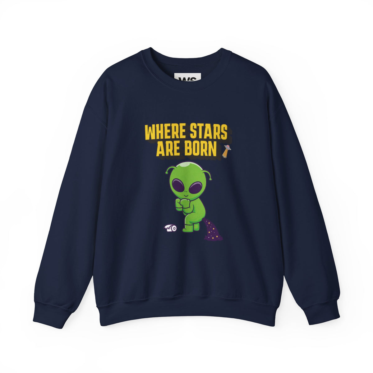 Where Stars Are Born alien illustration Sweatshirt | cute green alien