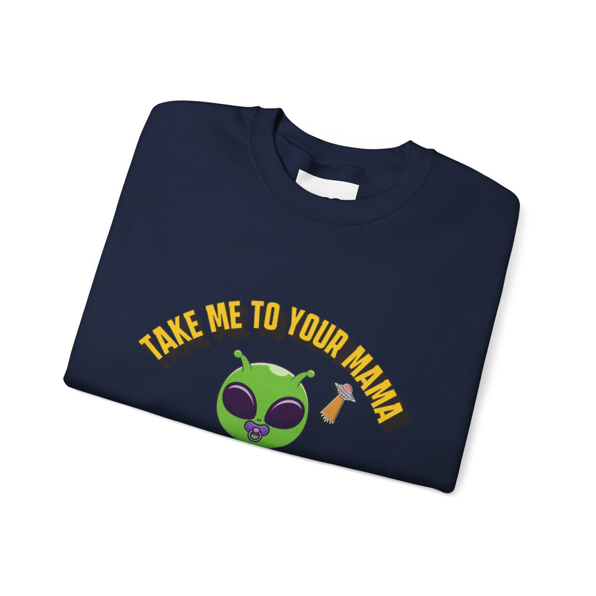 Alien Holding Mama Mug, Crewneck Sweatshirt | Cute Green Alien Graphic