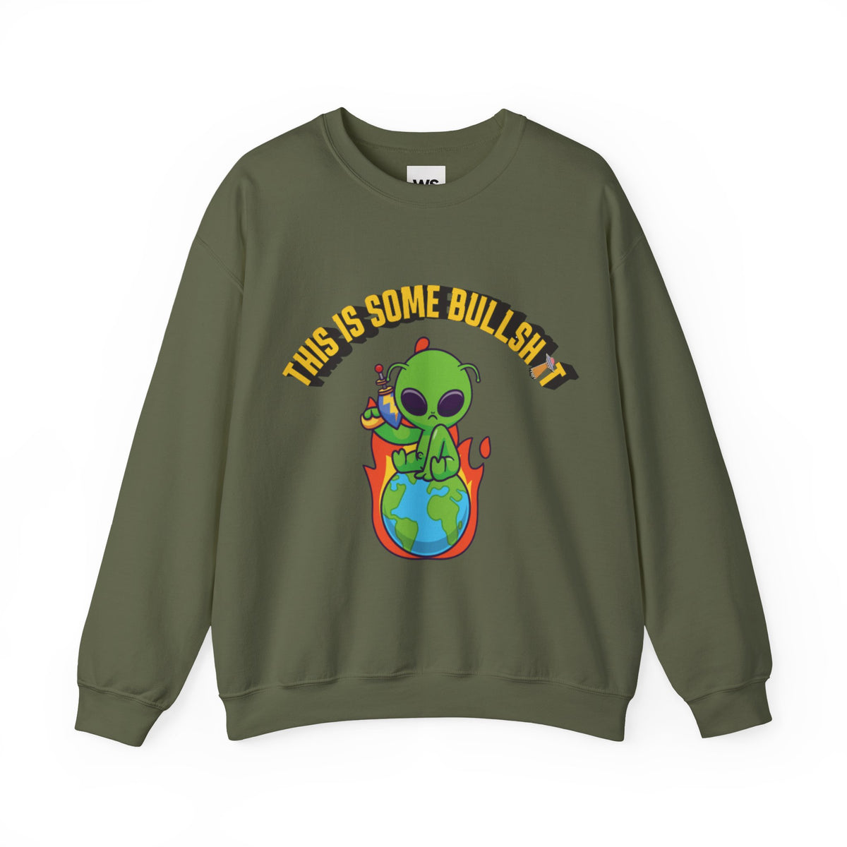 Alien Sitting on Earth Sweatshirt | "This Is Some Bullshit" Graphic