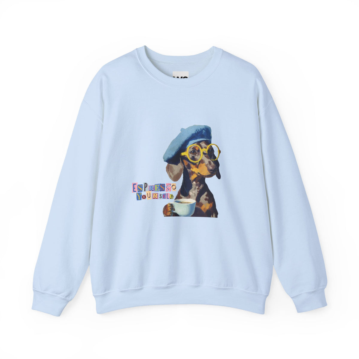 Dachshund in Beret and Sunglasses Sweatshirt | Espresso & Mornings Design