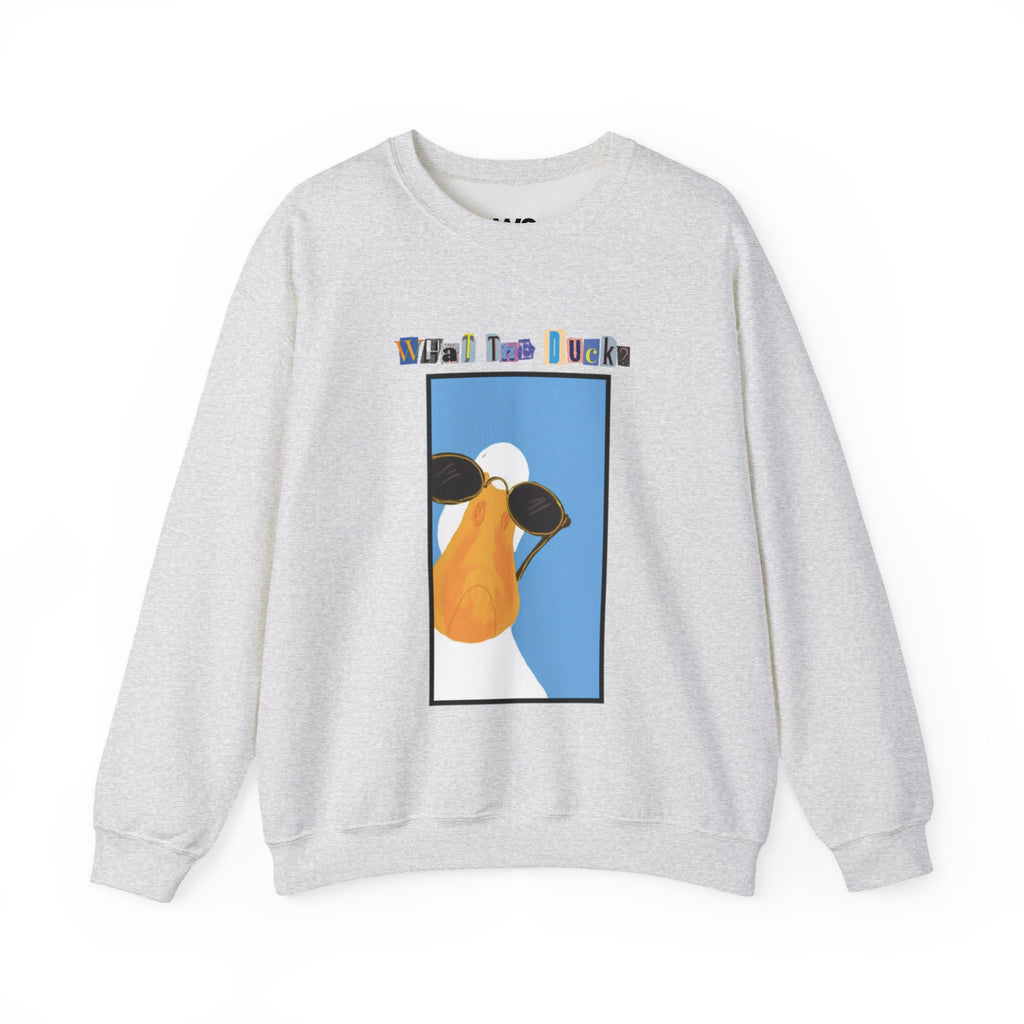 Cool Sunglasses Duck Crewneck Sweatshirt | Fun Cartoon Bird Design