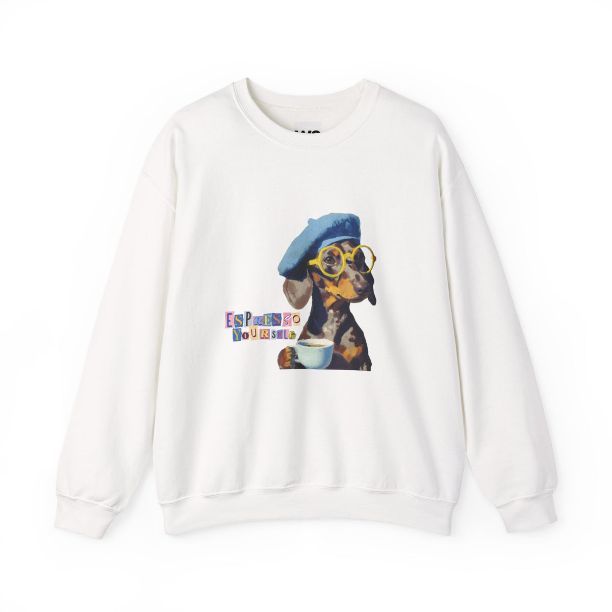 Dachshund in Beret and Sunglasses Sweatshirt | Espresso & Mornings Design