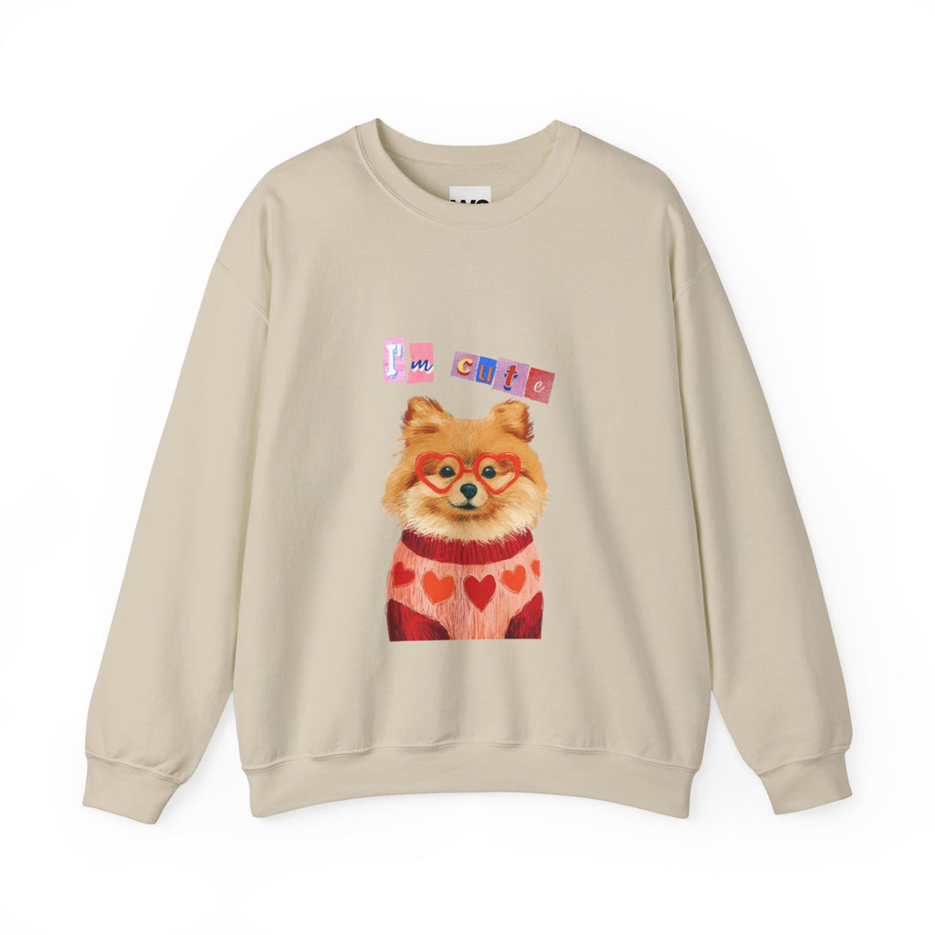 Pomeranian in Heart Sweater crewneck sweatshirt | Cute Dog Portrait